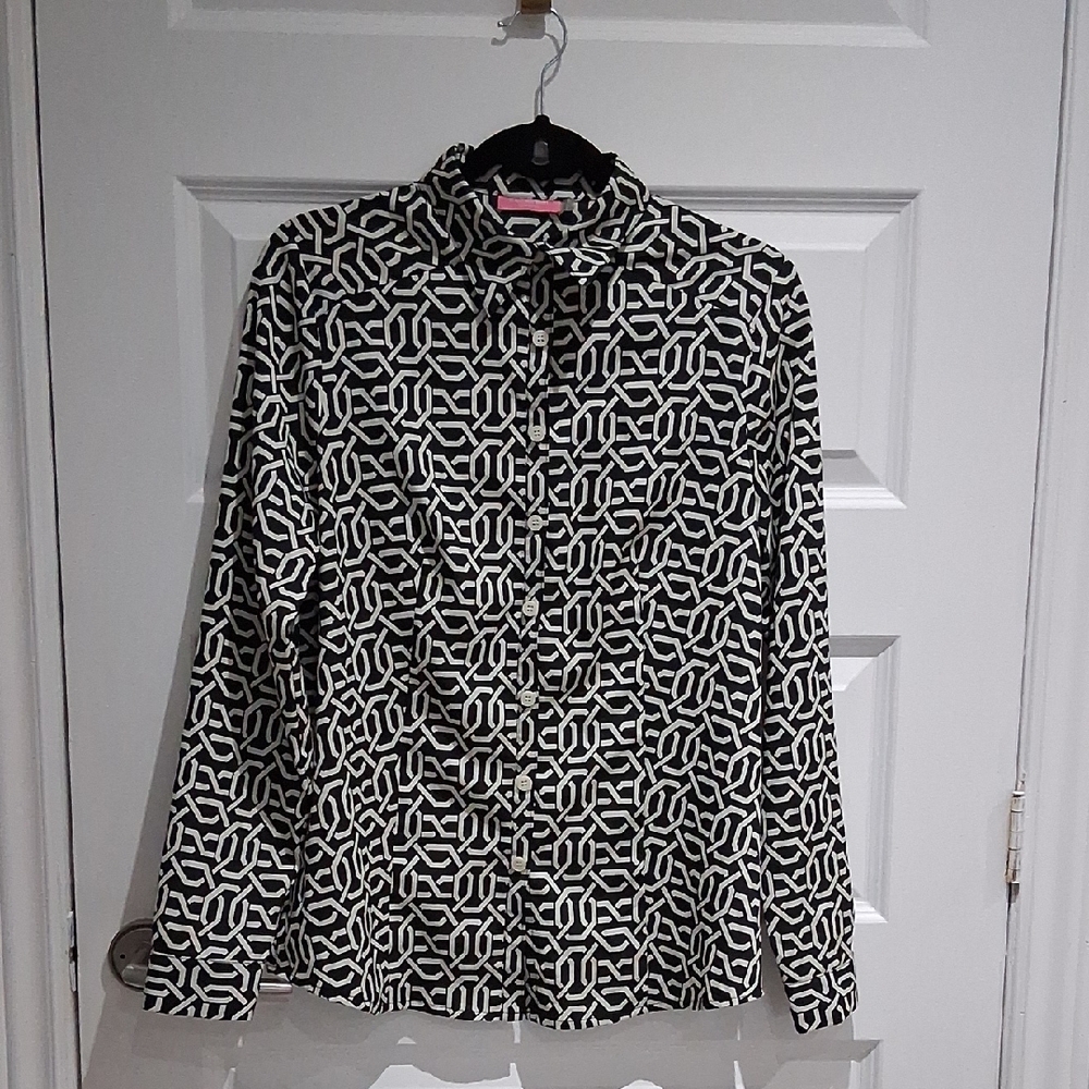 Black and White Geometric Pattern Shirt